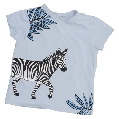 T-shirt (Blå, Flerfarvet) fra The Striped Cat Elastan, Økologisk bomuld