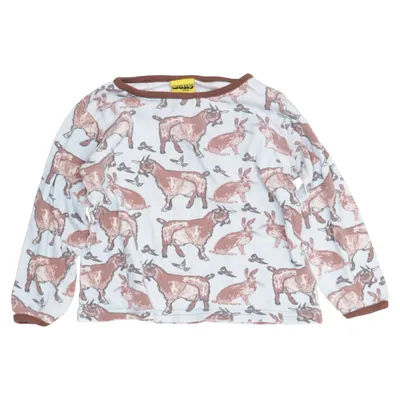 Långärmad t-shirt (Blå, Brun) från Duns Sweden Ekologisk bomull