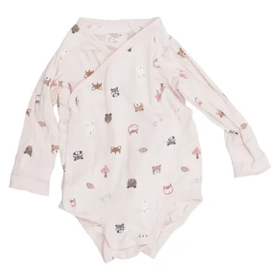 Romper (Beige, Meerkleurig) van Lindex Newborn Katoen, Elastaan