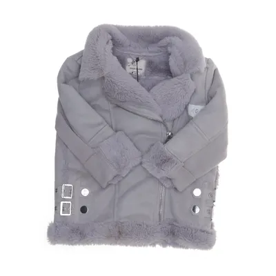 Veste en peau de mouton retournée (Gris) de River Island Élasthane, Polyester