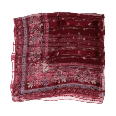Scarf (Röd, Flerfärgad) Silke