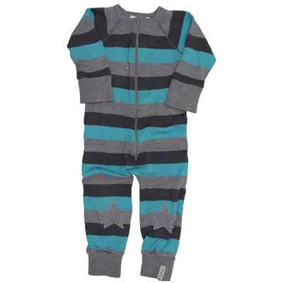 Rompers (Blue, Gray) from Geggamoja Merino wool