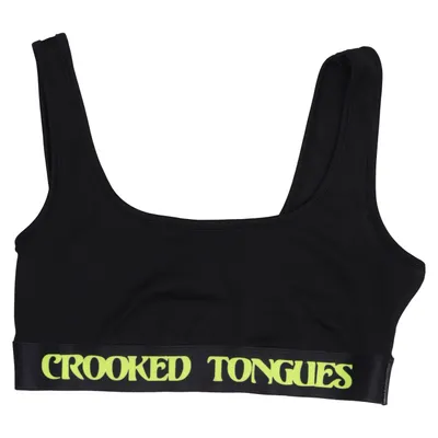 Brassière (Noir) de Crooked Tongues Élasthane, Polyester