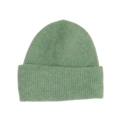 Beanie (Groen) van Samsøe & Samsøe Polyester, Alpacawol, Merinowol, Elastaan