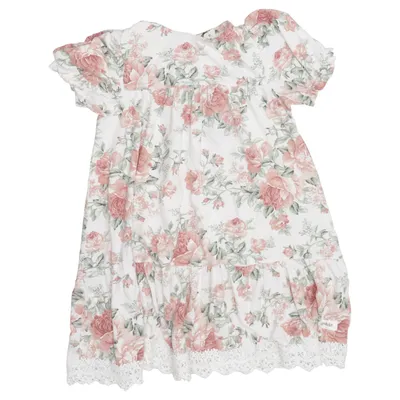 Kleid (Weiß, Pink, Grün) von Newbie by KappAhl Baumwolle, Elasthan