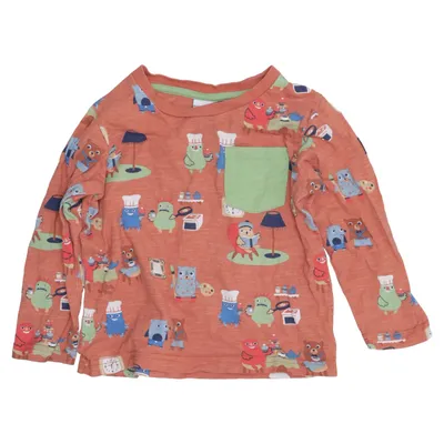 Långärmad t-shirt (Orange, Flerfärgad) från Polarn O. Pyret Ekologisk bomull