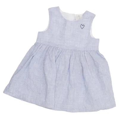 Robe (Bleu) de H&M Coton, Lin