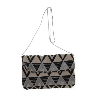 Axelremsväska (Beige, Svart, Silverfärgad) från Violeta by Mango Akryl, Bomull, Metallfiber, Polyester