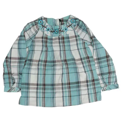 Bluse (Blå, Hvid, Brun) fra Cherokee Bomuld, Metallfiber