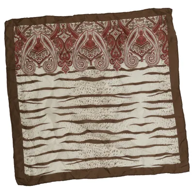 Scarf (Brun, Vit, Flerfärgad) Silke