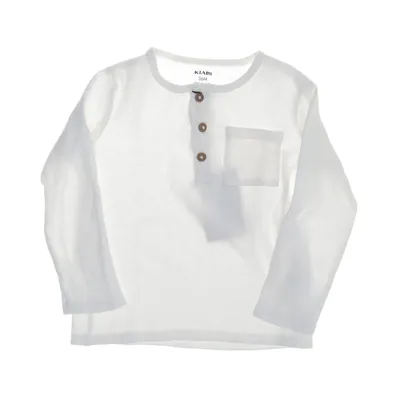 Henley T-shirt (Hvid) fra Kiabi Bomuld