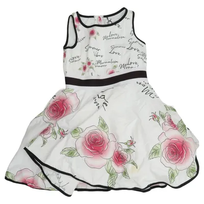 Robe (Blanc, Rose, Vert) de Monnalisa Coton, Polyamide