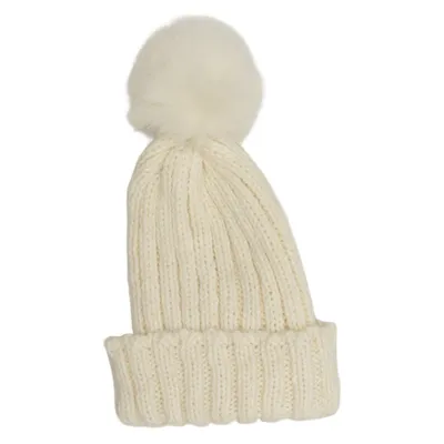 Bonnet à pompon (Blanc) de HPI of Sweden Acrylique, Laine