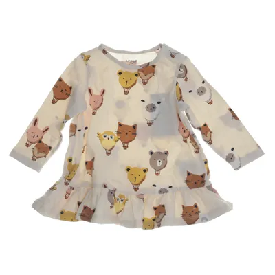 Jurk (Beige) van Lindex Baby Katoen, Elastaan
