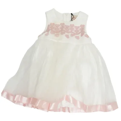 Bloemenmeisjes jurk (Wit, Roze) van Wecon Katoen, Polyester