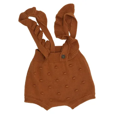 Latzhosen Shorts (Braun) von Lil' Atelier Bio-Baumwolle, Wolle