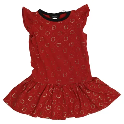 Kjole (Rød, Guld) fra Guess Kids Bomuld, Elastan