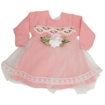 Bloemenmeisjes jurk (Roze, Wit)