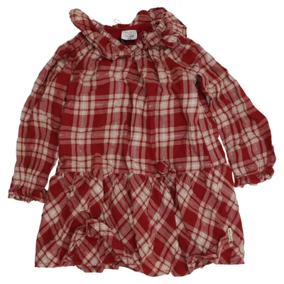 Kleid (Rot, Beige) von Hust and Claire Baumwolle, Metallfaser