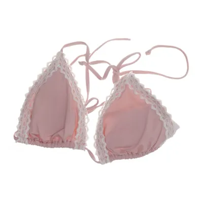 Bikiniöverdel (Rosa, Vit) från H&M Elastan, Polyester, Polyamid