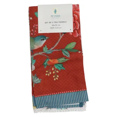 Torchon de cuisine (Rouge, Bleu, Multicolore) de Pip Studio Coton