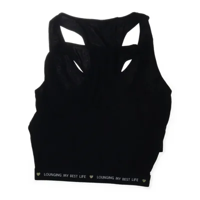 Crop top (Zwart) van George Katoen, Elastaan