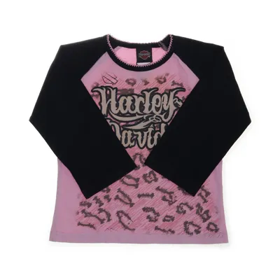 Långärmad t-shirt (Svart, Rosa, Flerfärgad) från Harley Davidson Bomull