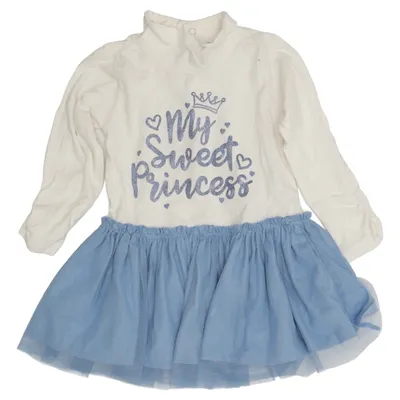 Dress (White, Blue) from Charanga Cotton, Polyester