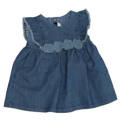 Denim jurk (Blauw) van Mayoral Newborn Katoen, Elastaan, Polyester