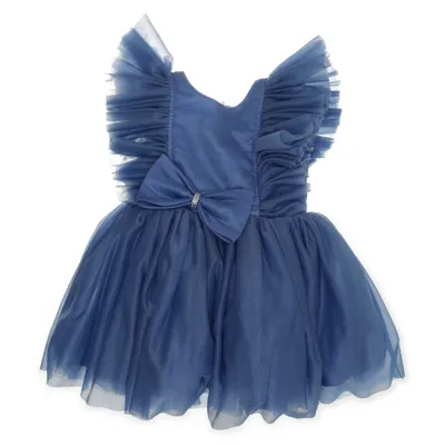 Bloemenmeisjes jurk (Blauw) van Teeny Toes