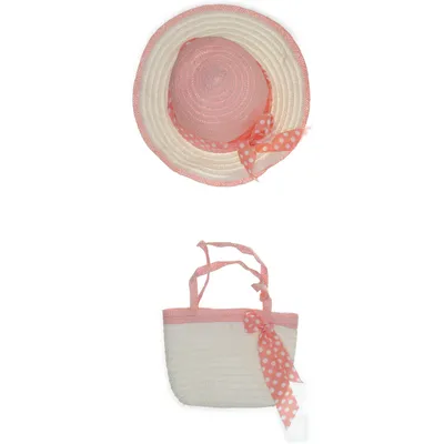 Stråhat (Beige, Pink)