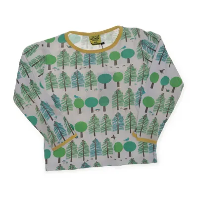 Långärmad t-shirt (Vit, Flerfärgad) från Duns Ekologisk bomull