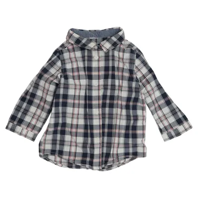 Chemise en flanelle (Blanc, Bleu) de H&M Coton