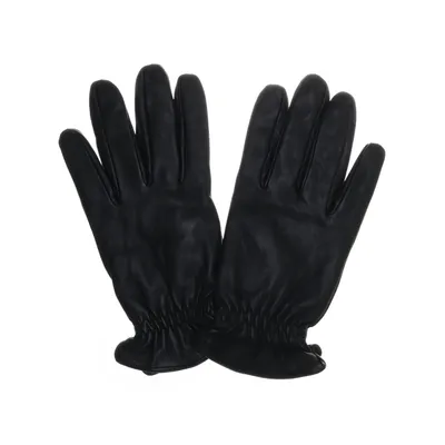 Leather gloves (Black) from Livergy Polyester, Leather