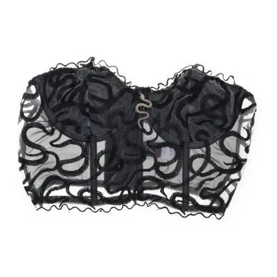 Bandeau-bh (Svart, Grå) från Romwe Elastan, Polyester