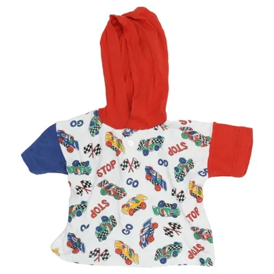 Short sleeve hoodie (White, Multicolored) from Smily Cotton