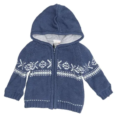 Hættetrøje (Blå, Hvid) fra Newborn by Lindex Akryl, Bomuld