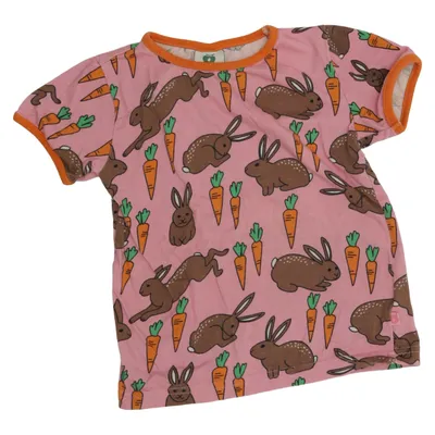 T-shirt (Pink, Flerfarvet) fra Småfolk Elastan, Økologisk bomuld