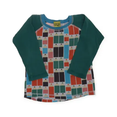 Långärmad t-shirt (Grön, Flerfärgad) från Duns Ekologisk bomull