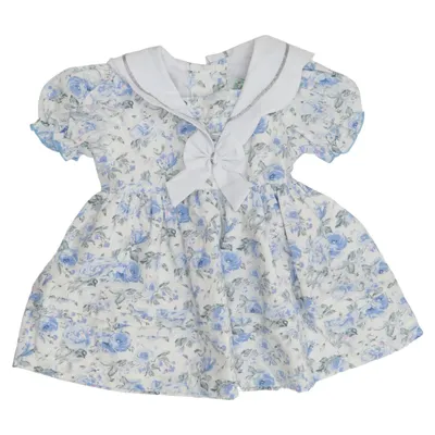 Dress (White, Blue) from Peppermint Cotton, Polyester