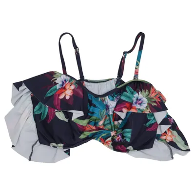 Bikini top (Blue, Multicolored) from City Chic Elastane, Polyester