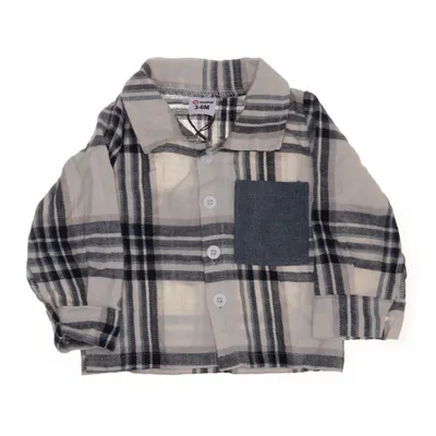 Flannel skjorte (Blå, Hvid, Flerfarvet) fra PatPat Bomuld, Elastan, Polyester