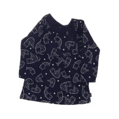 Jurk (Blauw, Wit) van Noppies Baby Katoen, Elastaan