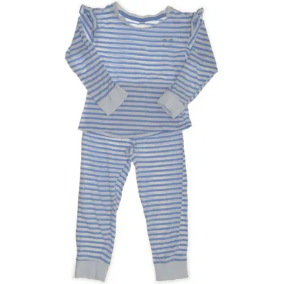 Pyjama (Wit, Blauw) van Zeeman Katoen, Elastaan