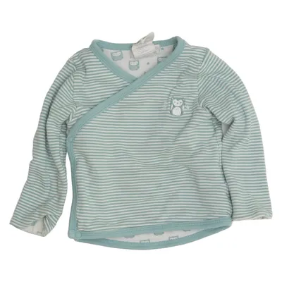 Wrap blouse (Blue, White) from Sense Organics Organic cotton