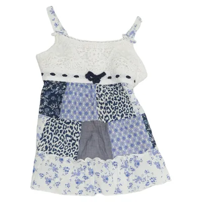 Jurk (Blauw, Wit, Meerkleurig) van Kids by Lindex Katoen