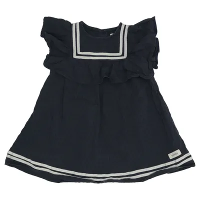 Klänning (Blå, Vit) från Newbie by KappAhl Ekologisk bomull