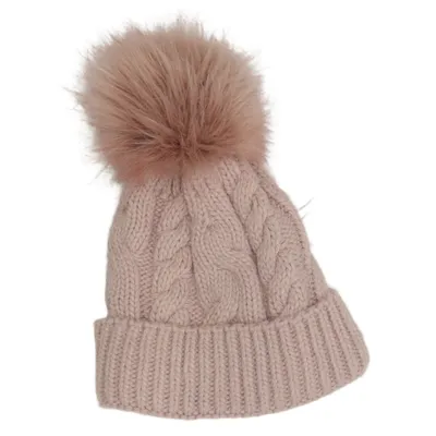 Pompon muts (Beige) van Estelle Acryl, Polyamide, Polyester