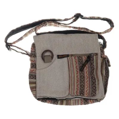 Shoulder-bag (Beige, Brown) from Guru Shop Cotton