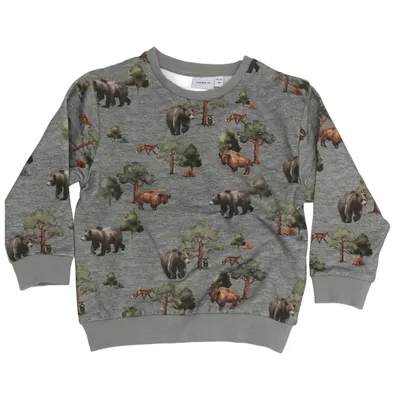 Sweatshirt (Nmmolin Ls Nreg Sweat Bru Box) fra Name It Økologisk bomuld, Polyester